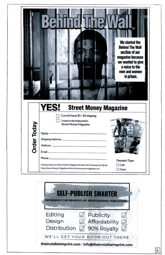 Order Today  YES’ Street Money Magazine  0 Comentisess + S2:hippig  0 iwanttobe esuredin S Money Mogaine  Shoping s  Editing o publicity Design Affordability 7] Distribution 7 90% Royalty /]  WE’LL GET YOUR BOOK OUT THERE  thelnvisiblelmprint.com | info@thelnvisiblelmprint.com  